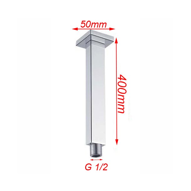 Blaze Square Ceiling Shower Arm 400mm - Chrome Technical Drawing