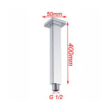 Blaze Square Ceiling Shower Arm 400mm - Chrome Technical Drawing