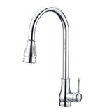 Round Vintage Pull Out Kitchen Sink Mixer Tap - Chrome