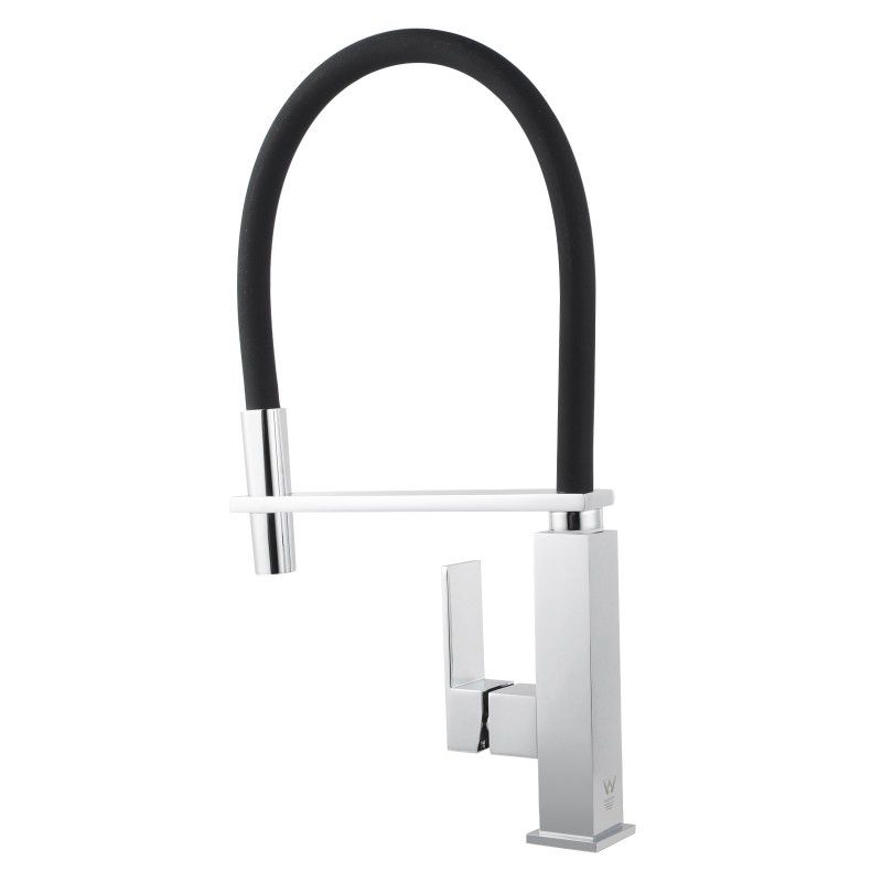 AQU Kitchen Sink Mixer Tap - Black & Chrome