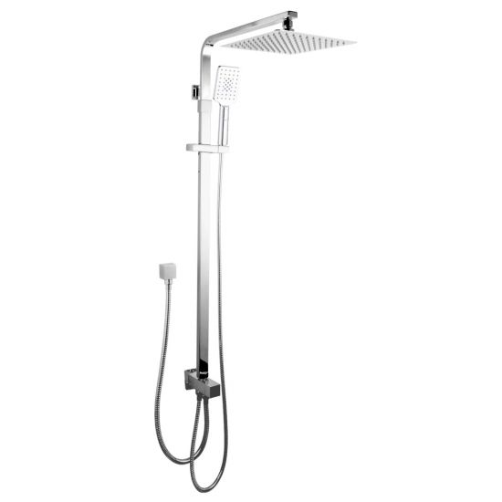 10" Square Shower Station Top Bottom Inlet - Chrome