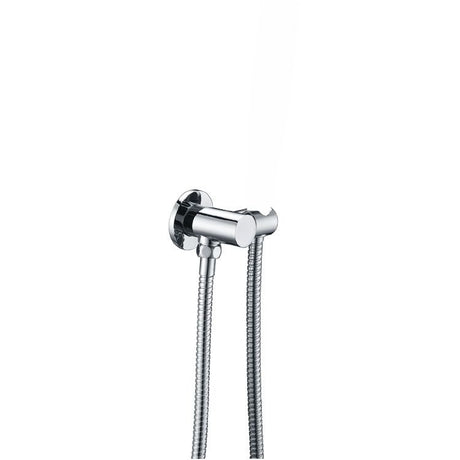 AQU Round Hand Held Shower Bracket Holder - Chrome