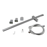 AQU Square Wall Mounted Sliding Rail With Water Hose Wall Connector Only - Chrome