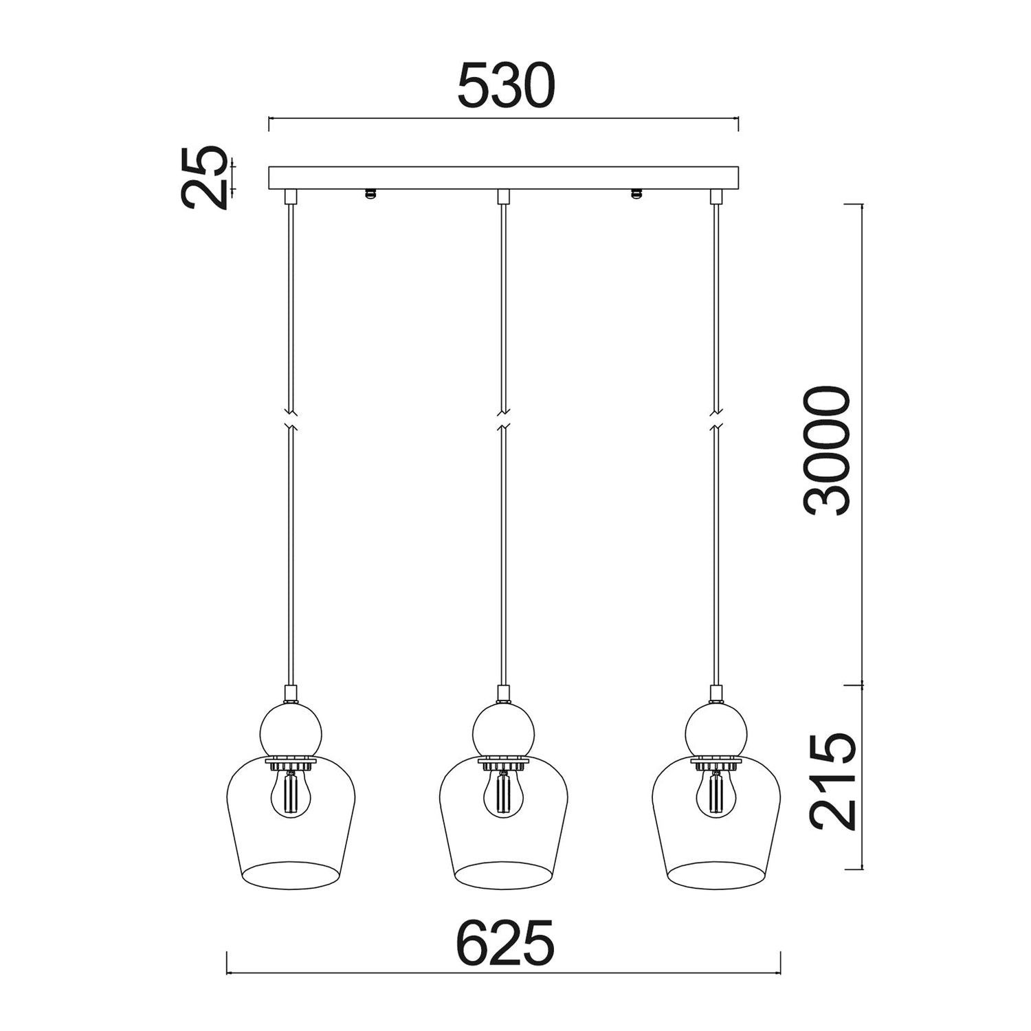 CHAMPAN: Interior Bronze Amber / Smokey Black Glass Ellipse Multiple Bar Base Pendant Lights