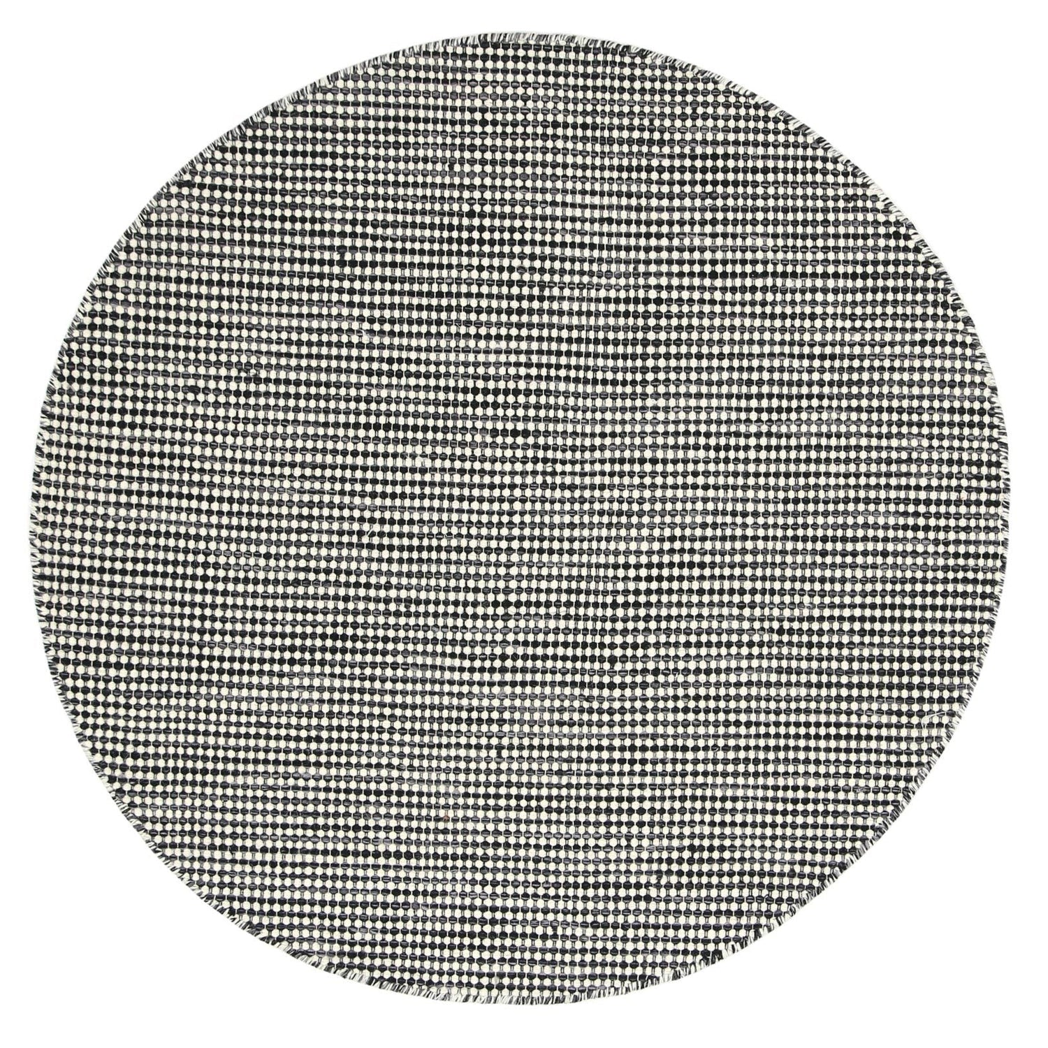 Scandi Charcoal Reversible Wool Round Rug