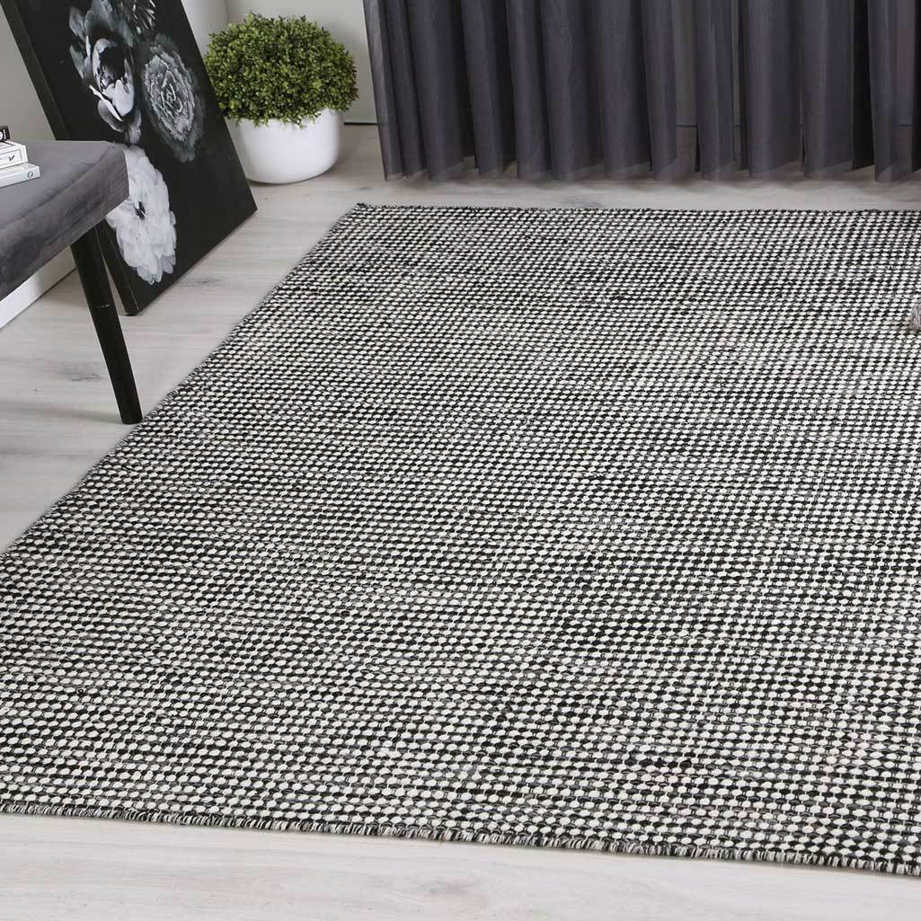 Nordic Charcoal Grey Reversible Wool Rug