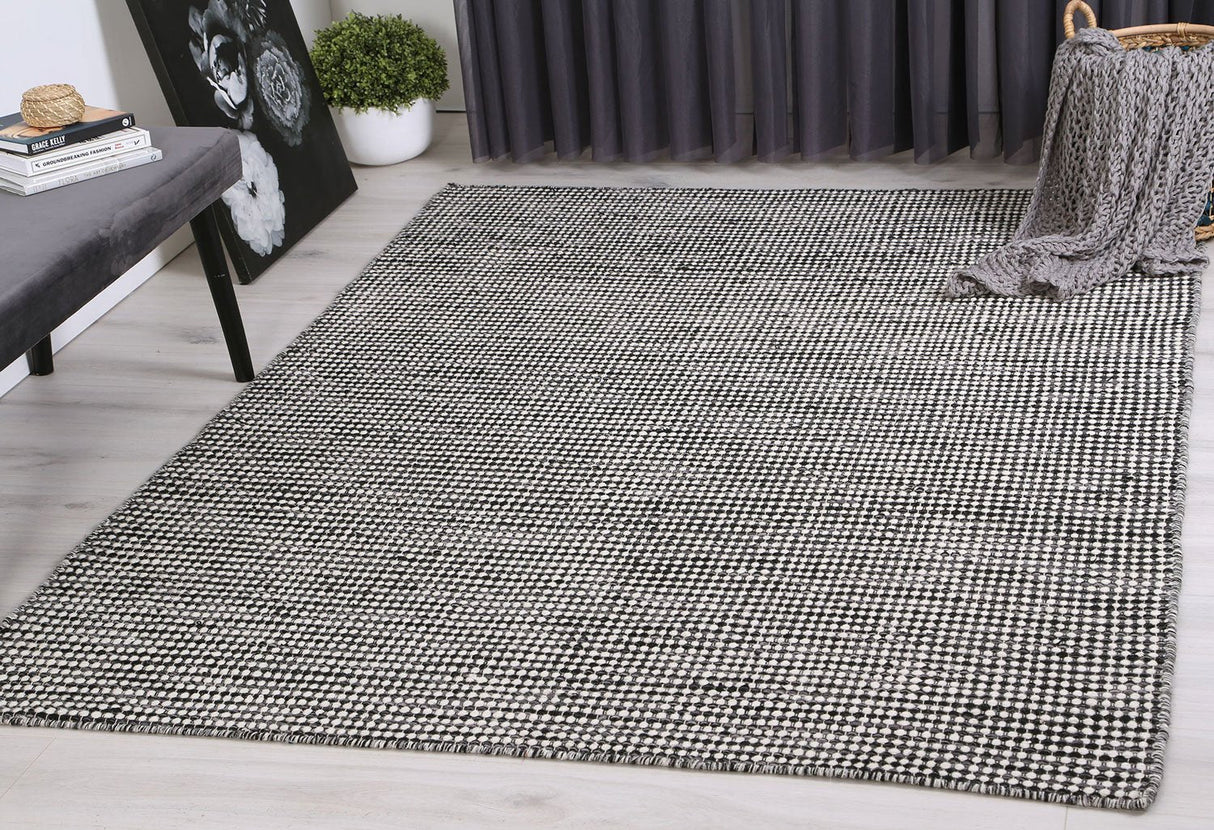 Nordic Charcoal Grey Reversible Wool Rug