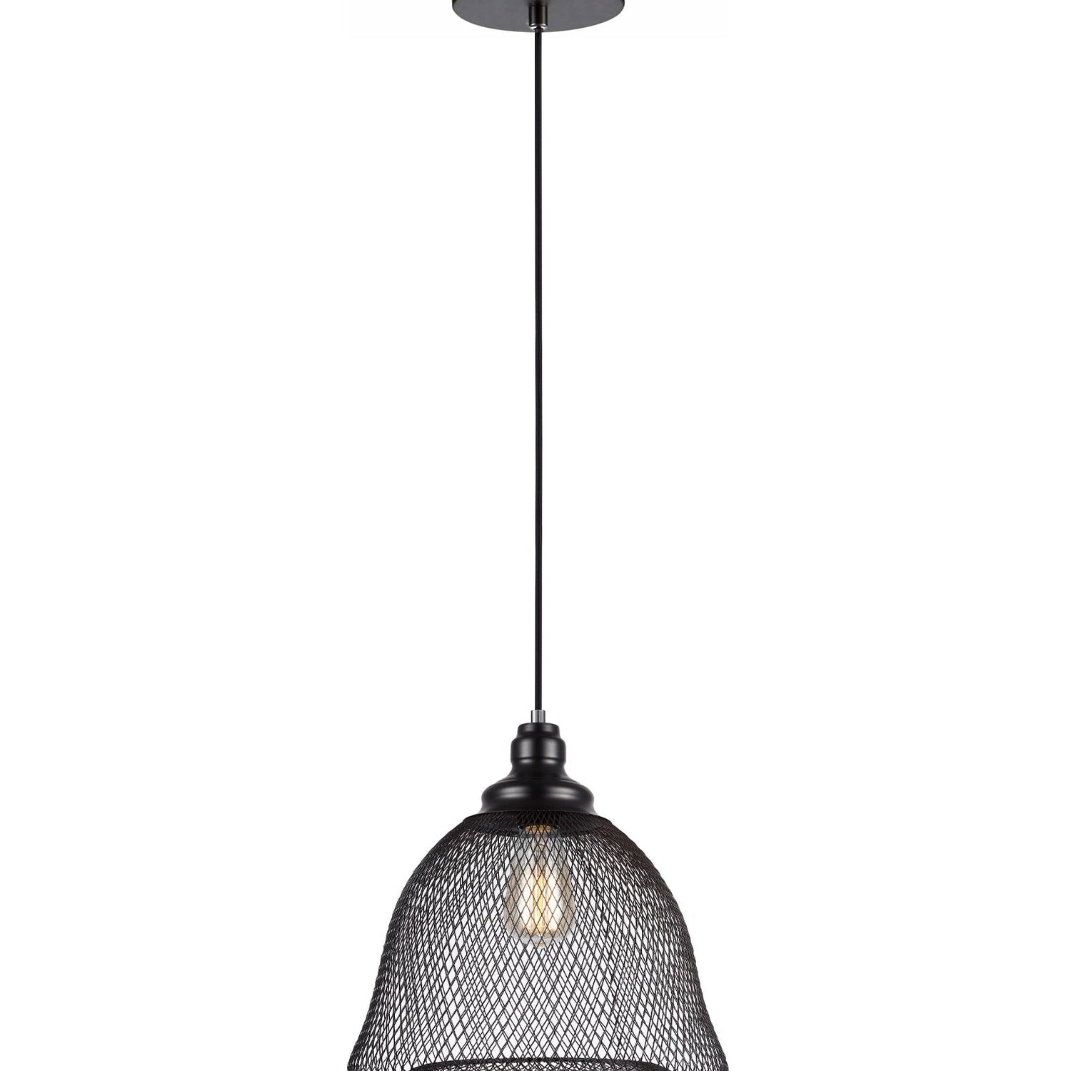 CHEVEUX: Industrial Black Mesh Bell Pendant Light