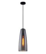 CHUVA: Smoke Black Glass with Rain Drop Effect Long Cone Shape Pendant Light