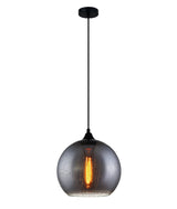 CHUVA: Smoke Black Glass with Rain Drop Effect Wine Glass Shape Pendant Light