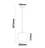 CHUVA: Smoke Black Glass with Rain Drop Effect Wine Glass Shape Pendant Light