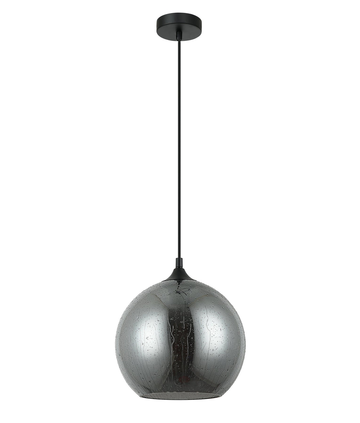 CHUVA: Smoke Black Glass with Rain Drop Effect Wine Glass Shape Pendant Light