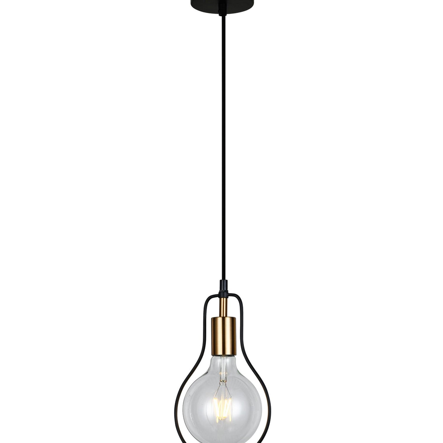 CONTOUR: Interior Black Wire Pear Shape Pendant Light