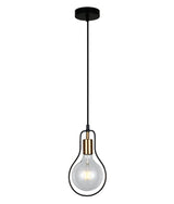 CONTOUR: Interior Black Wire Pear Shape Pendant Light