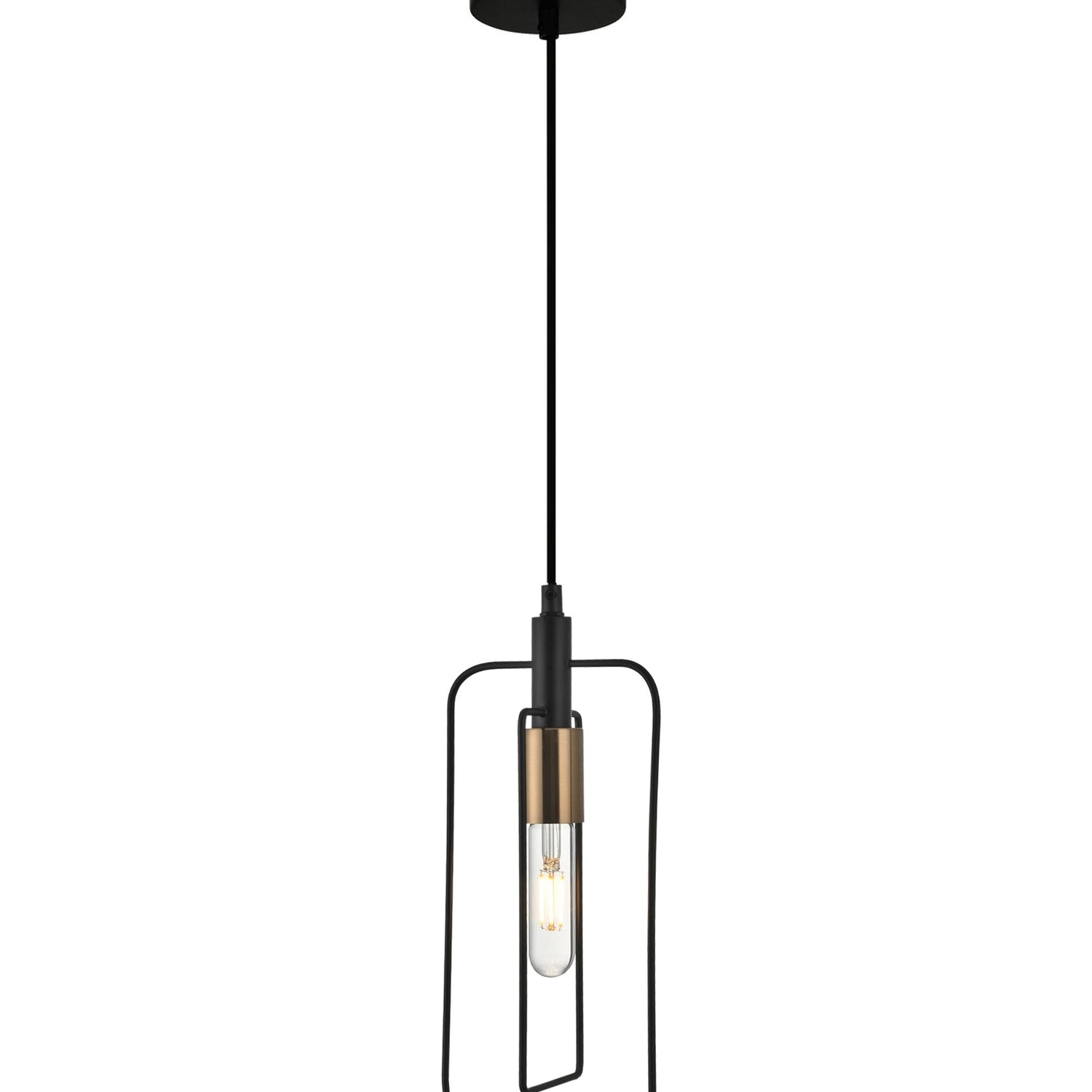 CONTOUR: Interior Black Wire Rectangular Shape Pendant Light