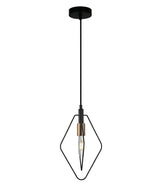 CONTOUR: Interior Black Wire Diamond Shape Pendant Light