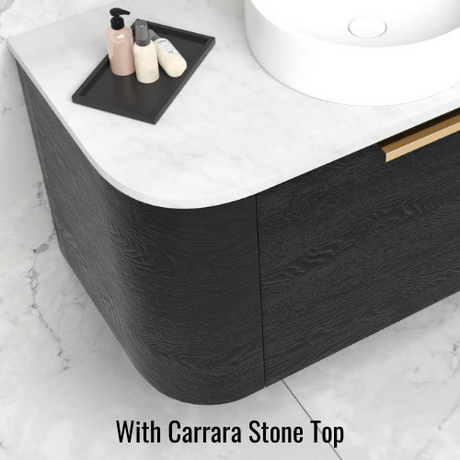 COOGEE Wall Hung Curve Vanity Black Oak