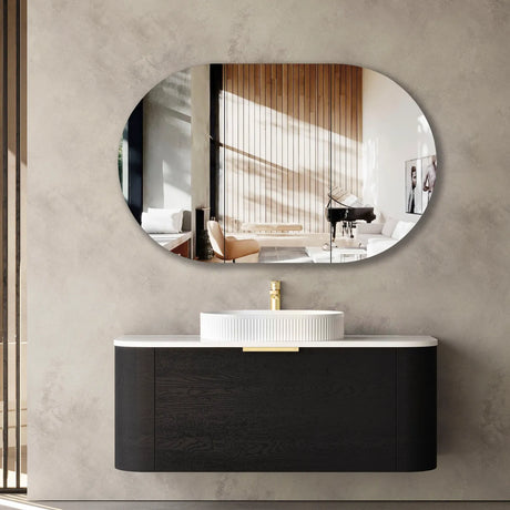 COOGEE Wall Hung Curve Vanity Black Oak