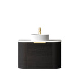 COOGEE Wall Hung Curve Vanity Black Oak