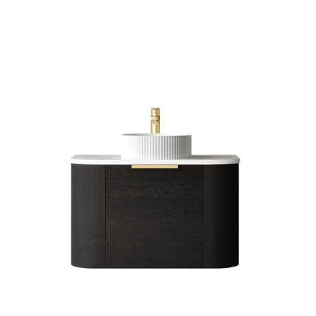 COOGEE Wall Hung Curve Vanity Black Oak