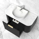 COOGEE Wall Hung Curve Vanity Black Oak