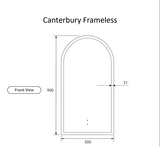 CANTERBURY LED Frame Mirror Dimmable 900x500mm