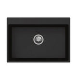 Carysil Black Single Bowl Granite Stone Kitchen Sink Top/Under Mount 680 x 500 x 220mm