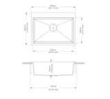 Carysil Black Single Bowl Granite Stone Kitchen Sink Top/Under Mount 680 x 500 x 220mm