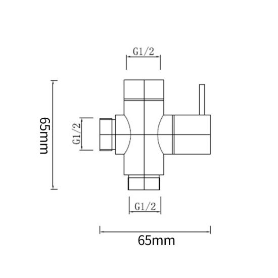 Toilet Bidet - Chrome Technical Drawing