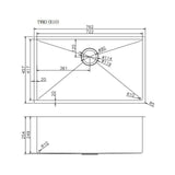 Chrome Stainless Steel Single Bowl Kitchen Sink 762x457x254mm