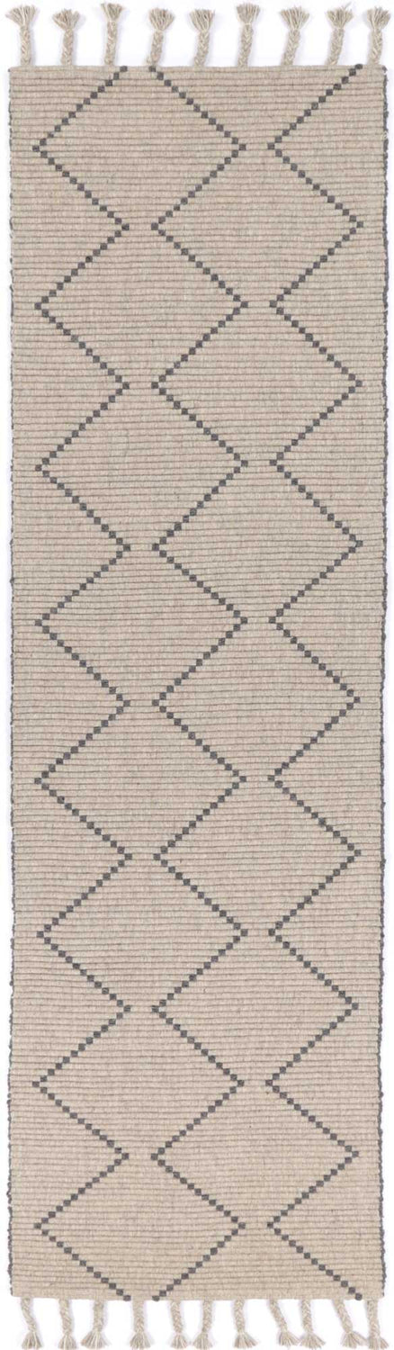 Goa Zig-Zag Wool Blend Ash Rug