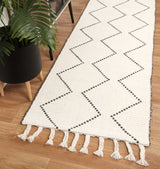 Goa Zig-Zag Wool Blend Cream Rug