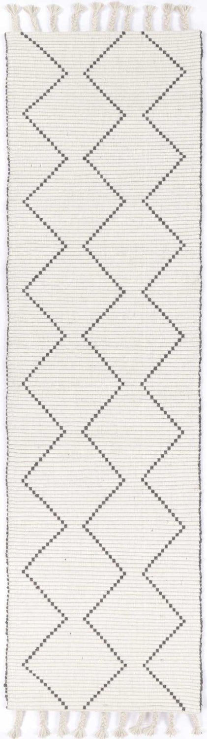 Goa Zig-Zag Wool Blend Cream Rug