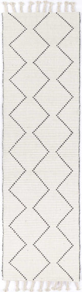 Goa Zig-Zag Wool Blend Cream Rug