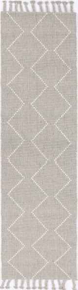Goa Zig-Zag Wool Blend Grey Rug