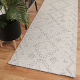 Goa Aztec Wool Blend Grey Rug (No Tassel)