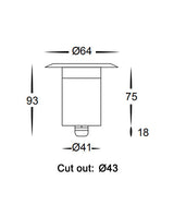 DECK: LED 3W Recessed Deck Lights IP67 (Cut out: ???43mm)