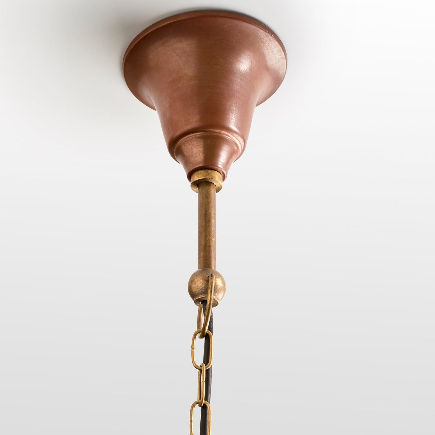 DEKSEL: Industrial Rustic Aged Copper Interior Dome Shape Pendant Light
