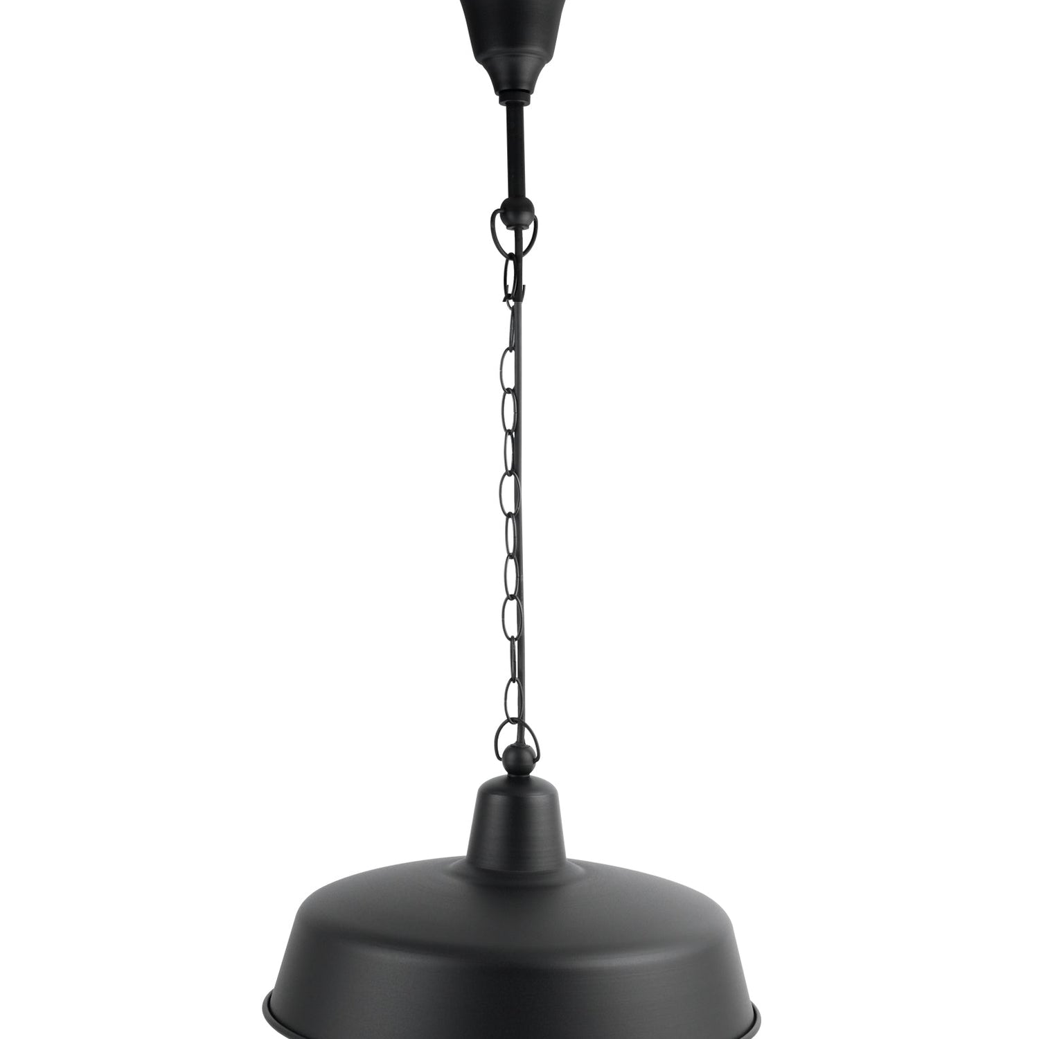 DEKSEL: Industrial Rustic Matte Black Interior Dome Shape Pendant Light