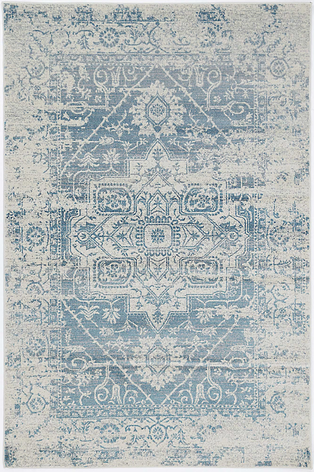 Exquisite Audrey Ivory & Blue Rug