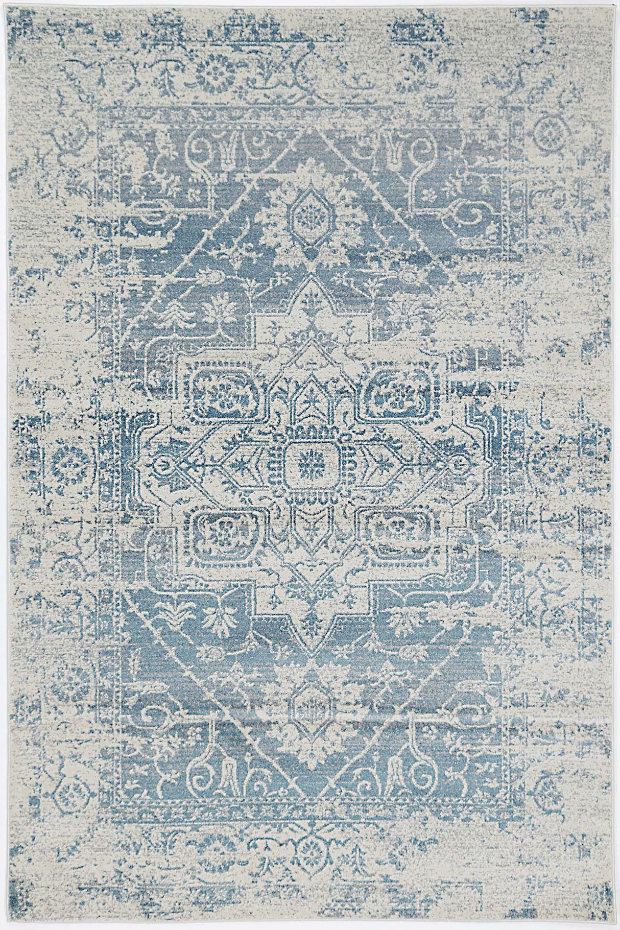 Exquisite Audrey Ivory & Blue Rug