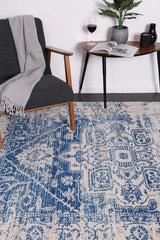 Exquisite Audrey Ivory & Navy Rug