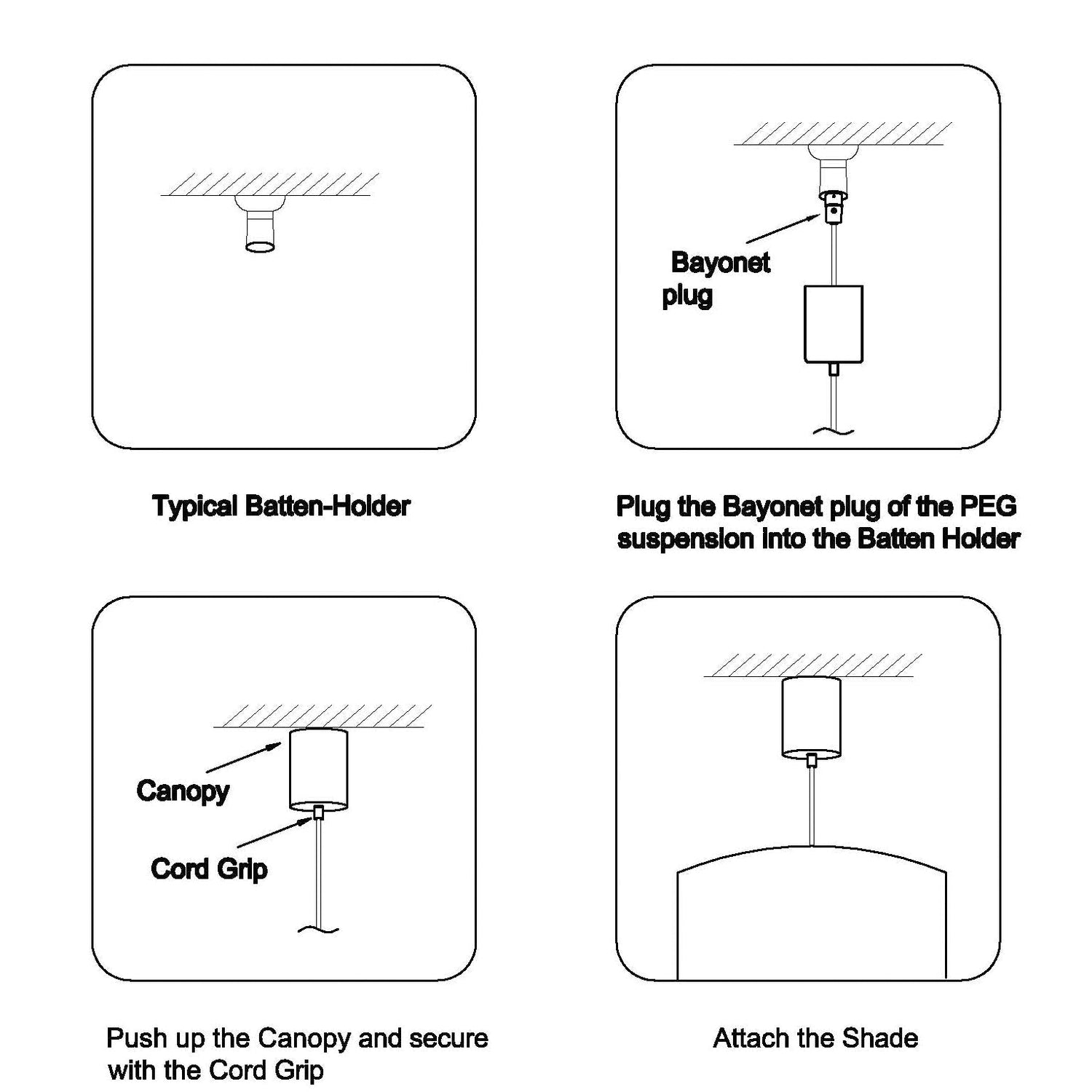 D.I.Y. Plug-in Pendant Light Suspension Kits