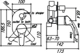 Demos Wall Mixer With Diverter (Chrome)-Clearance