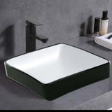 Stella Soft Gloss Black & White Basin (Square: 370x370x140)