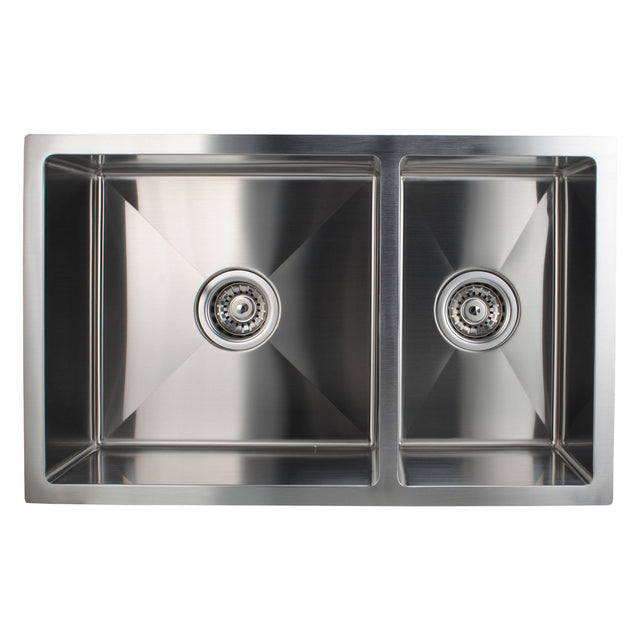 Double Bowl Handmade 304 Stainless Steel Sink 715x450mm