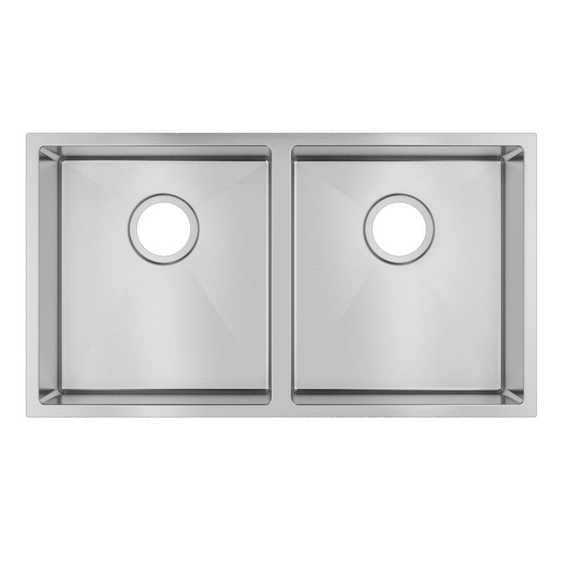 Double Bowl Handmade 304 Stainless Steel Sink 820x457x230mm