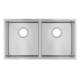 Double Bowl Handmade 304 Stainless Steel Sink 820x457x230mm