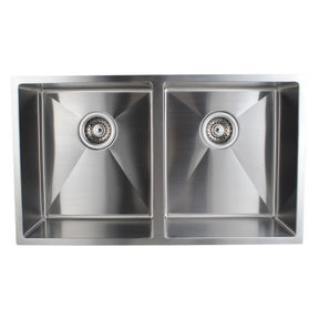 Double Bowls Top/Undermount Kitchen/Laundry Handmade 304 Stainless Steel Sink 770*440*230mm