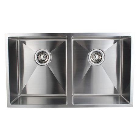Double Bowls Top/Undermount Kitchen/Laundry Handmade 304 Stainless Steel Sink 770*440*230mm
